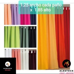 Cortina De Ambiente 2,40 Ancho X 1,90 Largo Microfibra VARIOS COLORES !!