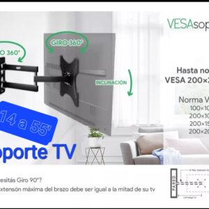 Soporte TV MOVIL DE 14 A 55" de pared para TV/Monitor negro