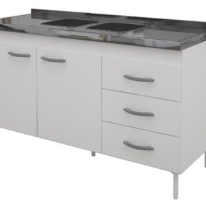 Bajo Mesada Muebles De Cocina Orlandi 1.40 Blanco