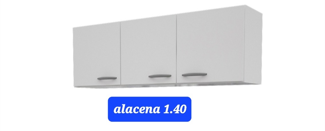 Alacena Blanca Delos Cocina 3 Puertas 140x32 Cm