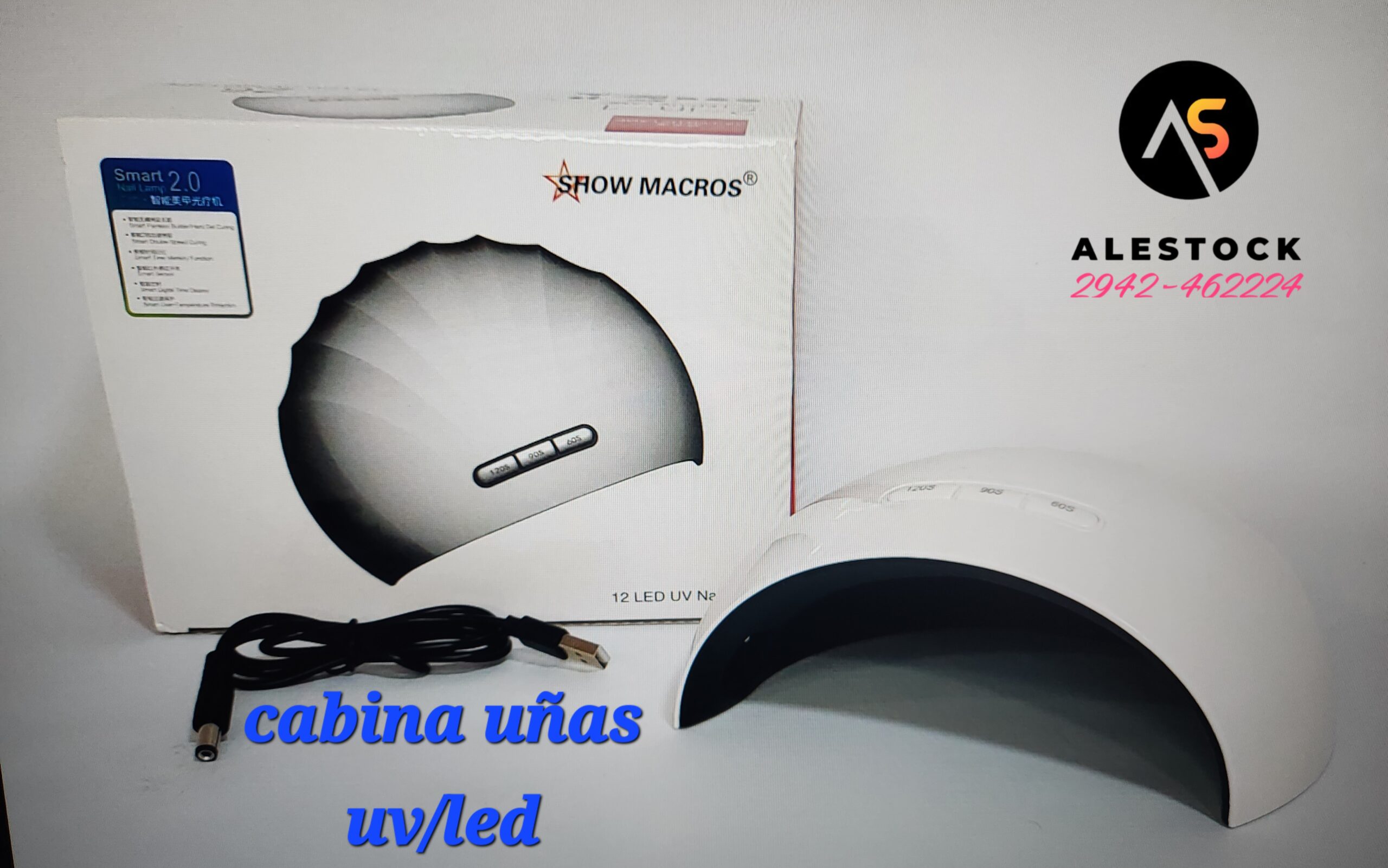 Cabina De Uñas Uv 12 Led 36w Digital Z6 2 En 1 Manicura Color Blanco