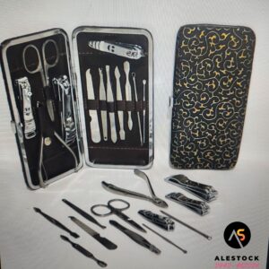 Set X 12 Manicura Pedicura C/estuche Alicate Tijera Limas