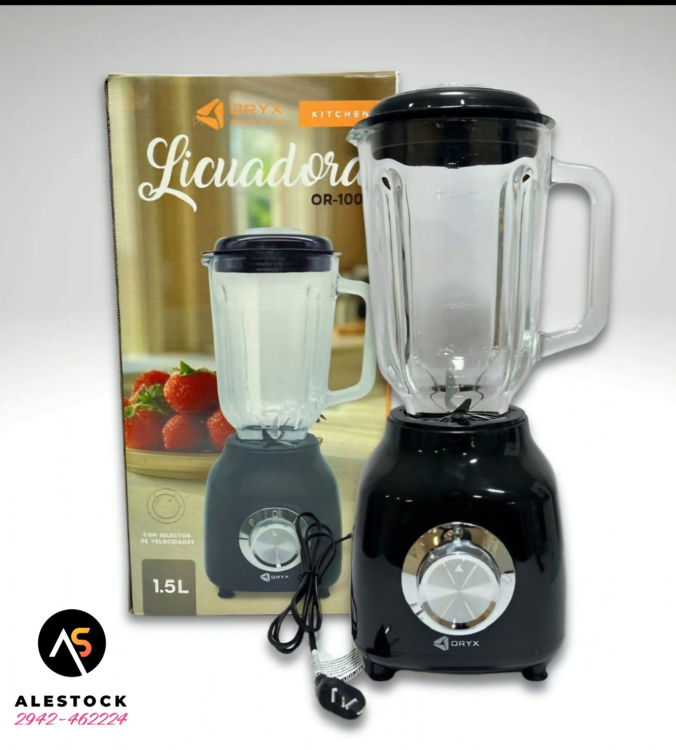 Licuadora Pica Hielo Jarra Vidrio 1.5l Con Molinillo Cafe