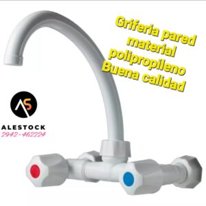 Canilla Mezcladora De Pared Pico Curvo Móvi Cocina Lavadero Color Blanco