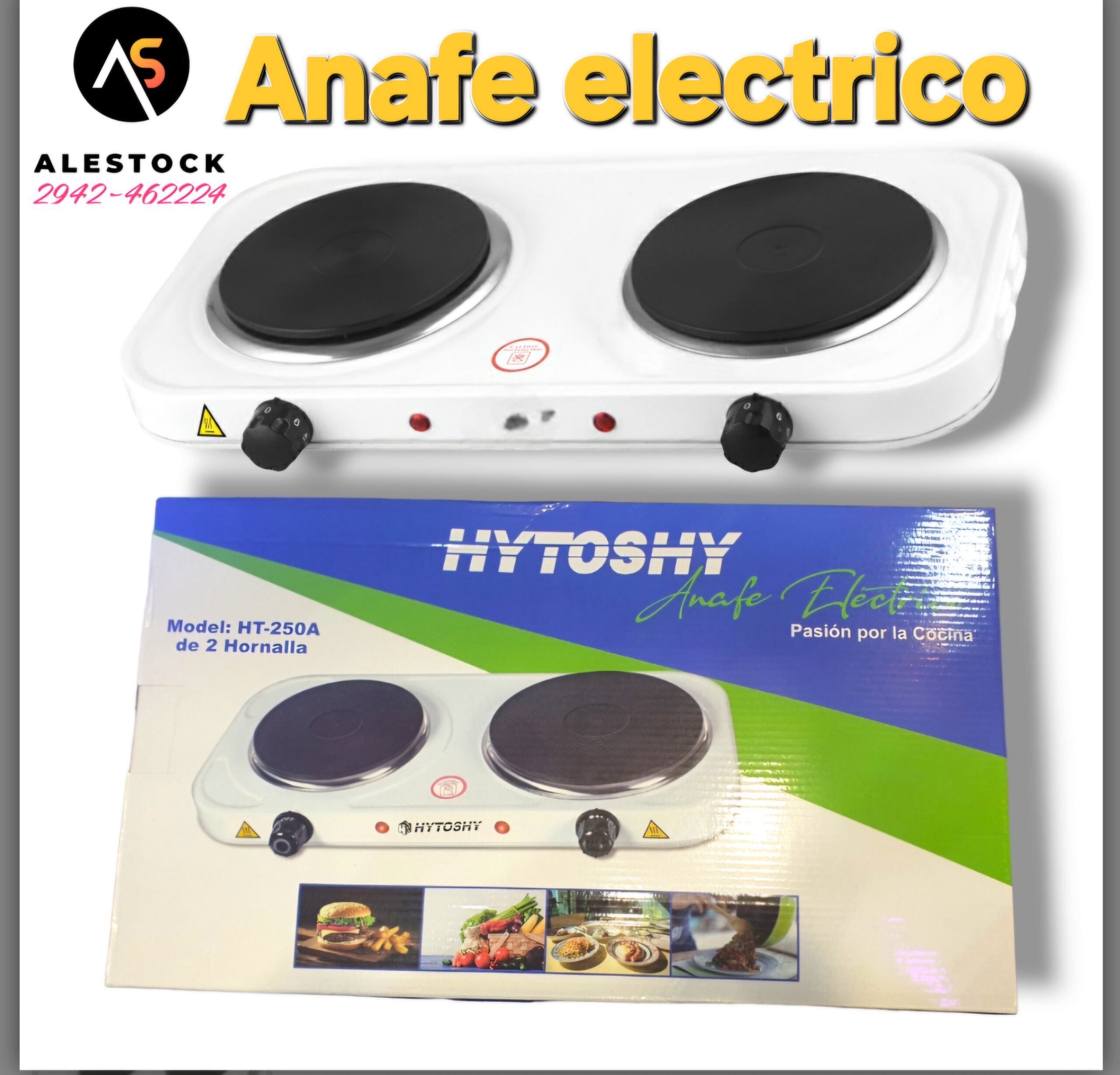 Anafe eléctrico 2 Hornallas blanco 220V