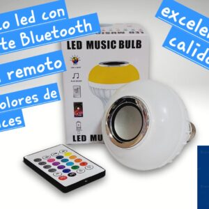Lampara Led Rgb 220v Bluetooth Con Parlante Y Control Remoto