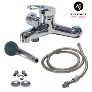 Griferia Ducha Monocomando Ceramico Bañera Exterior Canilla Acabado Cromado Color Plateado