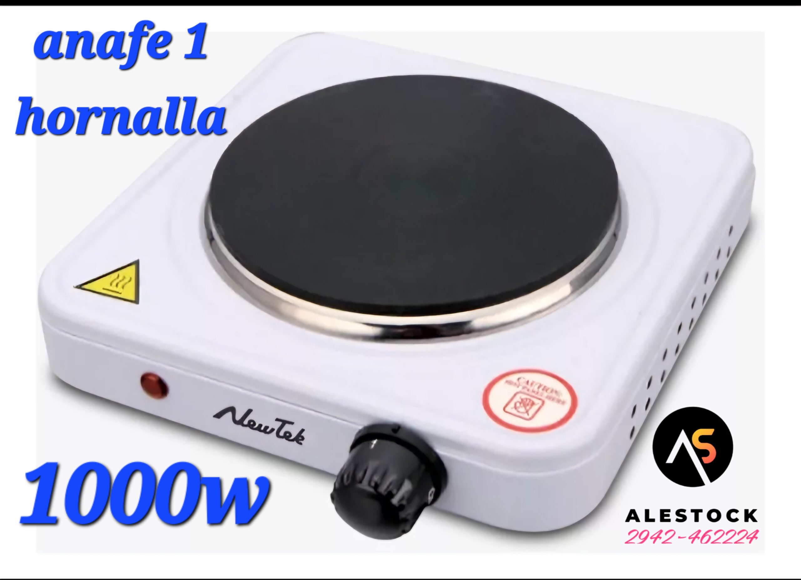 Anafe Electrico Una Hornalla Blanco 1000w Calentador Potente