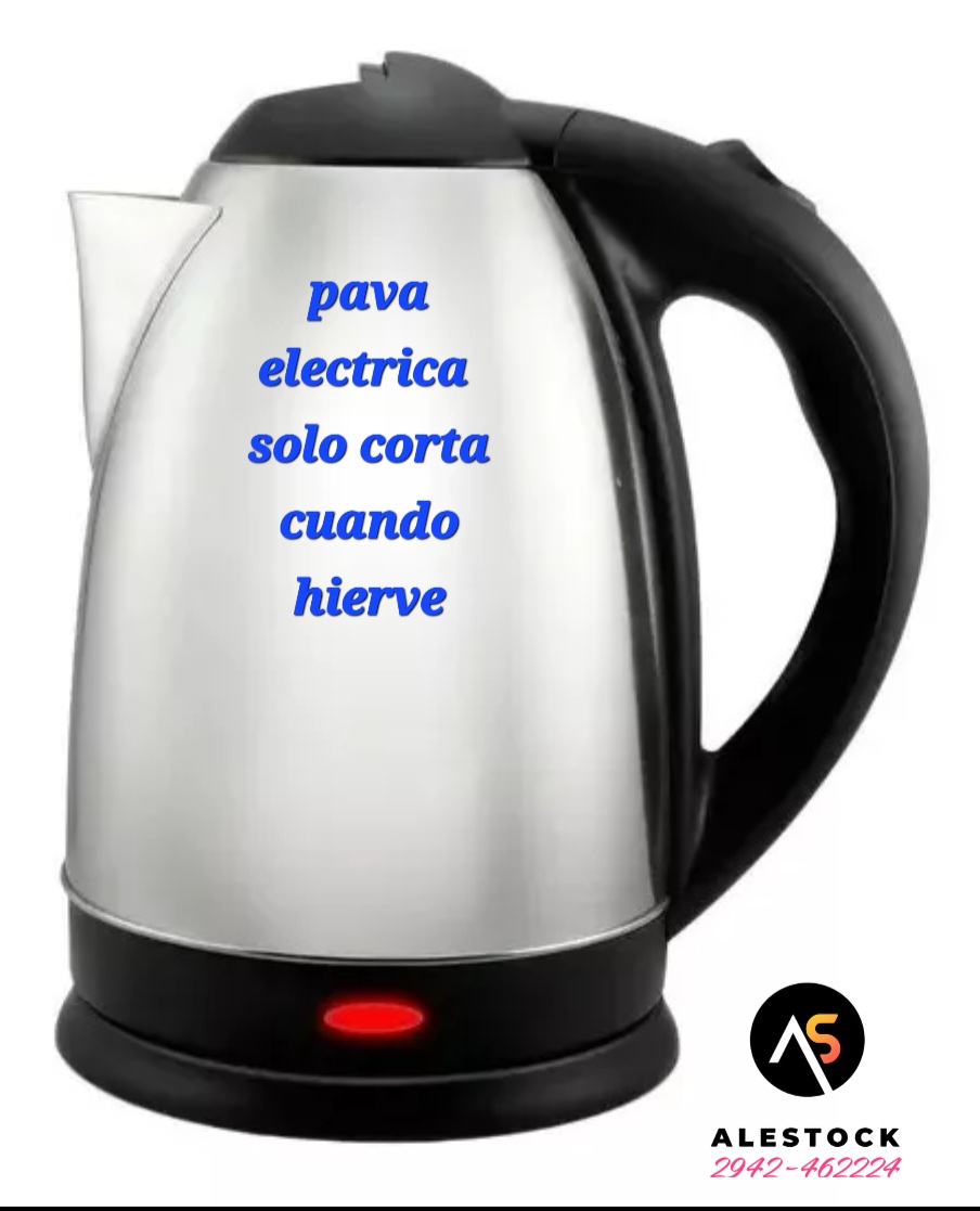 Pava eléctrica hervidora plateada 220V 1.8L