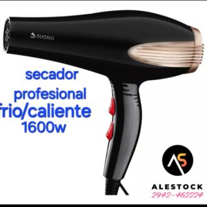 Secador De Cabello Suono 1600w Dos Velocidades Color Negro Profesional