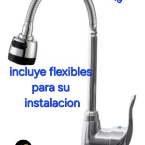 Grifo de cocina monocomando Cocina plateado acabado brillante