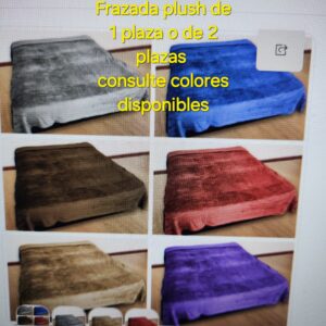 Frazada Manta Termica Plush Lisa 2 Plazas 1/2
