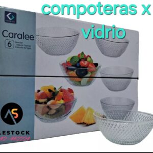 Juego De Compoteras X6 Unidades De Vidrio Labrado 335ml Tke