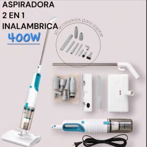 Aspiradora Inalámbrica 2 En 1 Vertical De Mano Multiuso Port 400w