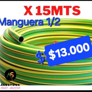 Manguera Riego Jardin 1/2 X 15 Mts Rollo Color Verde