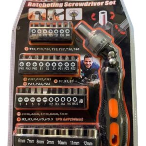 Set Destornillador Flexible Ratchet 35 Piezas Tubos Y Puntas