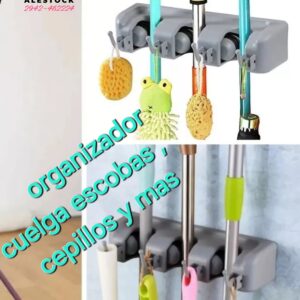 Organizador Soporte Porta Cuelga Escobas Ganchos Escobero