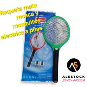 Raqueta mata mosca y mosquitos electrica a pilas
