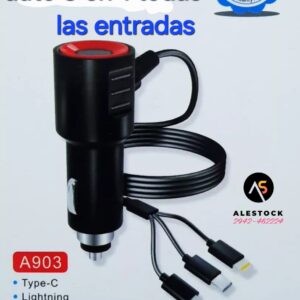 Cargador para auto 12V  3 en 1 todas las entradas !