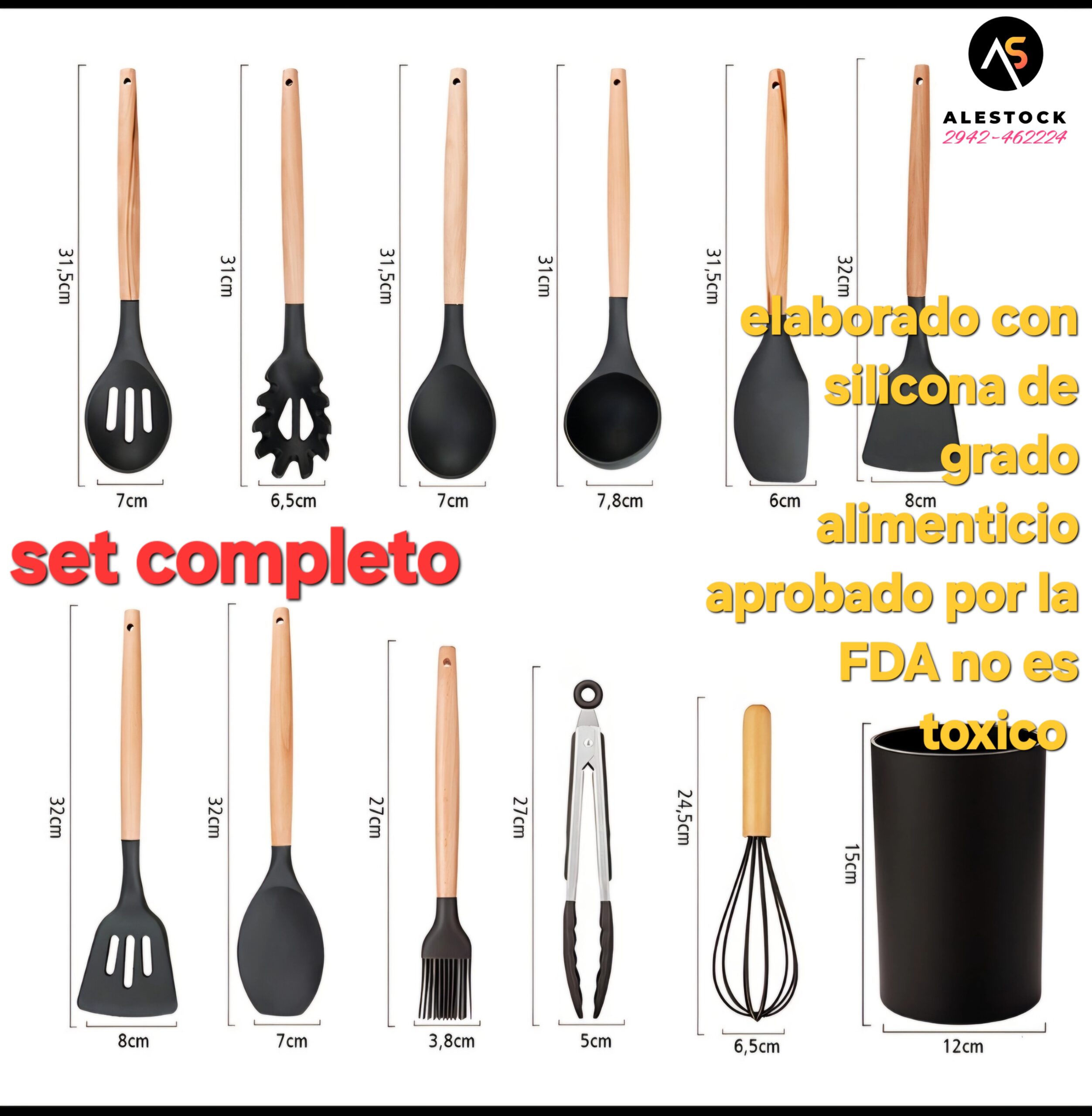 Set completo utensilios para cocina