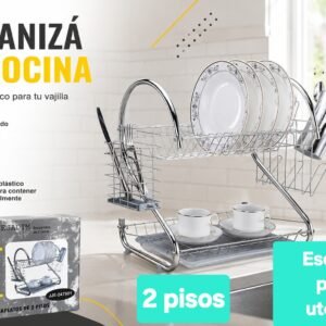 Escurridor de platos 2 pisos metal