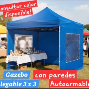 Gazebo auto armable 3x3 con paredes