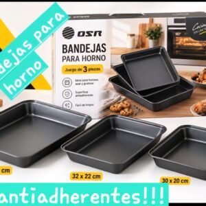 Set de 3 bandejas para horno asaderas
